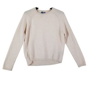 No Name Cashmere Sweater Womens XS Cream Crew Neck Raglan Long Sleeve E10034